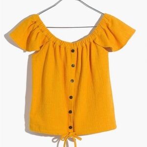 Madewell - Texture & Thread Off-the-Shoulder Top SIZE MEDIUM 💛